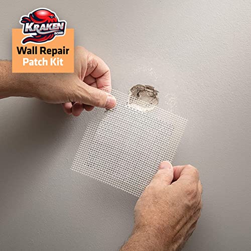 Kraken Bond Drywall Patch Repair Kit - (12x8 fl.oz.) Easy to Use Wall Patch Repair Kit for Drywall Hole & Cracks, Includes Aluminum Self-Adhesive Patch, Grit Sandpaper, Plastic Putty Knife, 12 Pack - size: 12 Pack