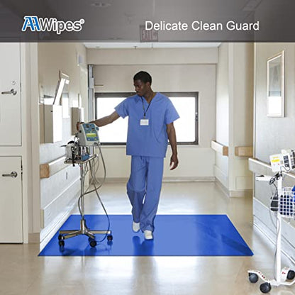 AAwipes Sticky Mats 18" x 36" Blue (Case of 10 Mats, 30 Sheets/Mat) Cleanroom, Construction, Laboratory, Hospital, Medical Office, Gym, Pet - size: 18" x 36"