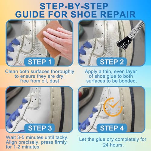 4OZ Shoe Repair Glue with Brush Applicator,Waterproof Strong Clear Shoe Adhesive for Boots, Sneakers,Heels,Leather & Rubber