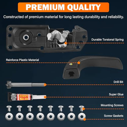 Yinlowa Front Left Driver Side Interior Door Handle Kit Replacement for 2007-2013 Chevy Silverado Tahoe Suburban Avalanche, GMC Sierra Yukon XL, Cadillac Escalade, Replaces 20833606 20871488 80374 - size: Left Driver Side