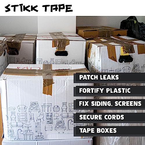 STIKK Duct Tape - Black Duck Tape - 3 inch x 60 Yards - Heavy Duty Tape for Repairs, Household Projects - for Commercial HVAC and Construction - Effective Heavy Duty Waterproof Duct Tape - color: Black