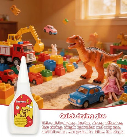 Super Glue for Plastic Fast-Drying Plastic Model Glue Strong Adhesive 3D Print, Car, PVC, Acrylic, Craft, Wood, DIY Craft 0.35 oz*2 Pack - size: 0.35 oz*2