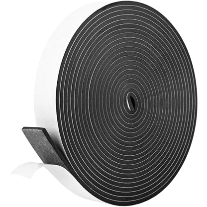 Kikerike Self Adhesive Foam Tape Weatherstrip 1In x 1/4In x 33Ft High Density Foam Insulation Strips Foam Seal Weather Stripping with Strong Adhesive for Door and Window Sound Isolation Soundproofing - size: 1in x 1/4in x 33Ft