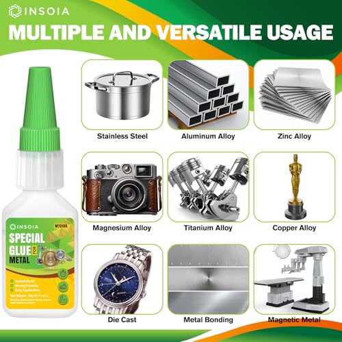 Metal Glue, 20g Heavy Duty Adhesive for Metals and Other Materials Bonding, Waterproof & Fast-Drying, Super Instant Glue for Metal Repairs, Jewelry, DIY Projects, Aluminum, Steel, and More - size: 20 Grams * 1 Pack, style: Metal Glue