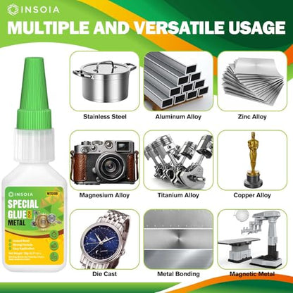 Metal Glue, 20g Heavy Duty Adhesive for Metals and Other Materials Bonding, Waterproof & Fast-Drying, Super Instant Glue for Metal Repairs, Jewelry, DIY Projects, Aluminum, Steel, and More - size: 20 Grams * 1 Pack, style: Metal Glue