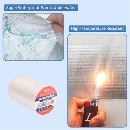 8" W X 32.8'L Waterproof Tape for Leaks Aluminum Butyl Tape with Adhesive for RV Repair, Glass Repairs, Air Mattress Patch, Window Caulking, Boat Sealing, Roof Patching - size: 8in X 32.8ft