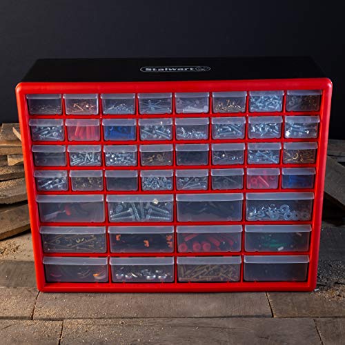 Storage Drawers-44 Compartment Organizer Desktop or Wall Mountable Container for Hardware, Parts, Craft Supplies, Beads, Jewelry, and More by Stalwart - style: 44 Drawers