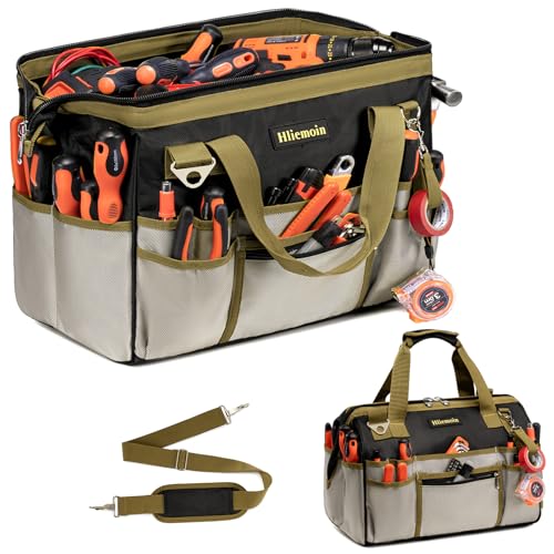 16.5-Inch Heavy Duty Tool Bags for Men, 32-Pocket Large Tool Organizer Storage, 1680D Oxford Tool Bag with Adjustable Shoulder Straps, Tool Storage Bag for HVAC, Electrician, Carpenter, Mechanic