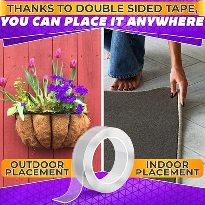 Heavy Duty Double Sided Tape – Clear Two Sided Tape Heavy Duty 9.84 Ft × 1.2" Wide – Weather Resistant Adhesive for Plastic, Wood, Glass, Metal & Marble, Suitable for Arts, Crafts & Gift Wrapping - size: 9.84 ft × 1.2 in - Standard