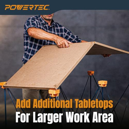POWERTEC Arachni-Flex 24" x 48" Foldable Workbench Tabletop - Portable Work Surface with Quick-Insert Locks for Arachni Flex Collapsible Workstand, Perfect for Woodworking and DIY Projects (71931) - style: Tabletop - Solid