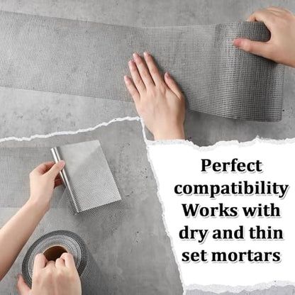 150 ft x 6 Inch Cement Board Joint Tape Self Adhesive Durable Gray Fiberglass Mesh Drywall Mesh Repair Tape for Cement Board Joints Repairing, Sealing and Strengthening - size: 150 ft X 6 Inch