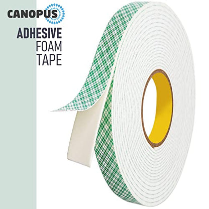 CANOPUS Double Sided Foam Tape for Craft and Card Making Projects, Heavy Duty Adhesive Mounting Tape 4016 (1in x 36yd)