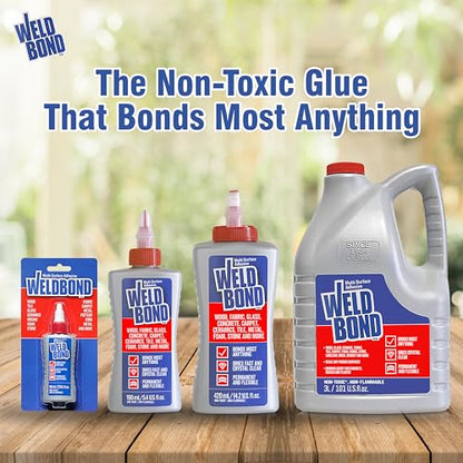 Weldbond Multi-Purpose Glue - The Ultimate Bonding Solution ! Non-Toxic Glue for Wood Glue Glass Mosaic Ceramic Pottery Craft Tile Porcelain Stone Jewelry Fabric Furniture & More. 5.0z /160ml 6-Pack - size: 6 pack