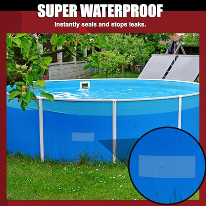 ETERART Waterproof Tape 4 Inch x 10 FT, Seal Tape Clean - Heavy Duty Leak Repair for Roof, Pipe, Boat, Hose & Outdoor Emergency Fix - Permanent Weather Resistant Seal - color: Clean