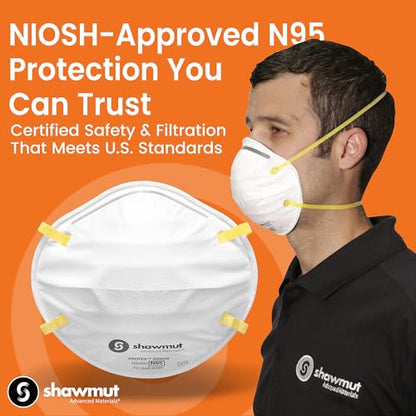 Shawmut Protex™ N95 Mask Particulate Respirators NIOSH Approved Made in the USA, Protective Face Mask, SMALL size, 1 Pack of 20 (Approval Number TC-84A-9295 / Model SR9520S) - style: Smaller Size (Pack of 20)