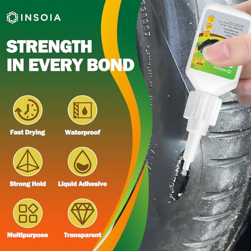 Super Rubber Glue, 20g Heavy Duty Rubber Adhesive for RC Tires, Shoe Soles, Belts, Hoses, Car Seals, Mats, Motorcycle Grips & DIY Repairs – Quick-Dry, Waterproof, Heat-Resistant CA Glue - size: 20 Grams * 1 Pack, style: Rubber Glue