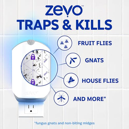 Zevo Flying Insect Trap Official Refill Cartridges - Fits Both Zevo Trap & MAX Indoor Fly Trap - Authentic Trap+Lock Technology to Catch Gnats, House & Fruit Flies (10 Official Refill Cartridges) - style: 10 Refill Cartridges
