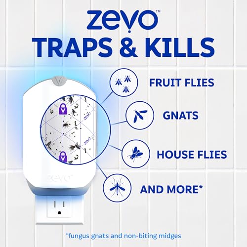 Zevo Flying Insect Trap Official Refill Cartridges - Fits Both Zevo Trap & MAX Indoor Fly Trap - Authentic Trap+Lock Technology to Catch Gnats, House & Fruit Flies (6 Official Refill Cartridges) - style: 6 Refill Cartridges