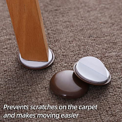 36pcs Self-Adhesive Furniture Sliders, 1-7/9" Furniture Moving Pads-Sticky Carpet Slider for Protect Carpeted Surface, Furniture Carrier- Easily Move Any Items (Brown) - size: 1 7/9 inch