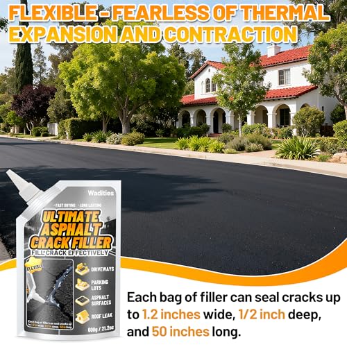 Asphalt Crack Filler, 5.3LB High Elasticity Cement Crack Filler, Self Leveling Waterproof Repair Sealant for Driveway, Walkway, Blacktop Concrete Joint, Outdoor Quick Drying Sealer - Black - style: 4pcs, 5.3LB