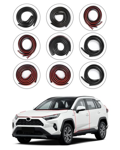 Weather Stripping Door Seal for Toyota RAV4 2006-2012, Rubber Seal Weather Strip Kit, Soundproof Noise Insulation Dustproof for Front/Rear Trunk A-Pillar B-Pillar Front/Rear Door (9-Pack) - size: for Toyota 2006–2013 RAV4