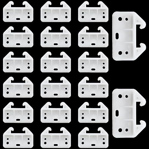 Litoexpe 20pcs Plastic Drawer Guides, Rear Drawer Track Guide Replacement, Center Mount Dresser Drawer Guide Brackets for Dressers, Hutches, Bedside Table and Drawer Systems (Without Screws) - size: 60×41×28mm - 20 Pcs