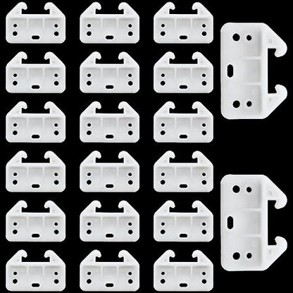Litoexpe 20pcs Plastic Drawer Guides, Rear Drawer Track Guide Replacement, Center Mount Dresser Drawer Guide Brackets for Dressers, Hutches, Bedside Table and Drawer Systems (Without Screws) - size: 60×41×28mm - 20 Pcs