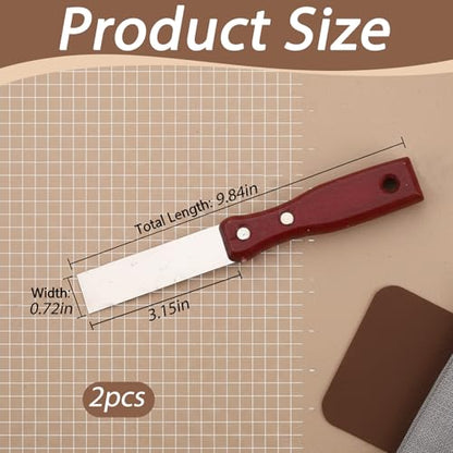 2PCS Spackle Knife, Small Putty Knife,1 Inch Scraper Tool with Wooden Handle for Drywall, Spackling, Patching, Painting, Wallpaper Removal
