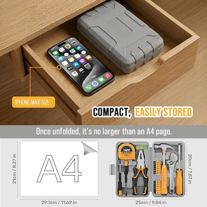 20 Pcs Basic Tool Kit, Compact Home Tool Set with Mini Tool Box, Ideal for Household Repairs, Office Maintenance, Simple DIY, General Tools User-friendly for Beginners and Women