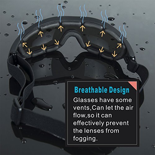 Viriber Motorcycle Goggles - UV Protective Outdoor Glasses, Dust-proof Combat Goggles (Deep Black) - color: Deep Black