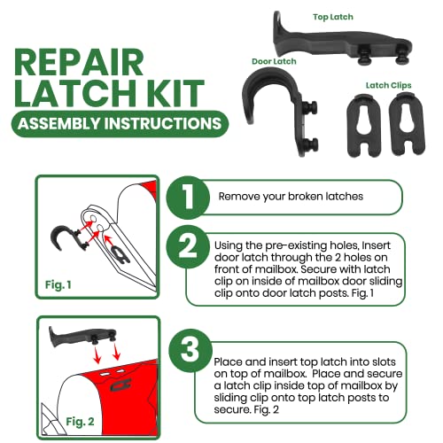 TonGass Mailbox Latch Clips Replacement Compatible with Group Standard Mailboxes, Post Mailboxes Door Latch Replacement Kit for Mailbox Repair - Easy to Install No Additional Mounting Hardware Needed