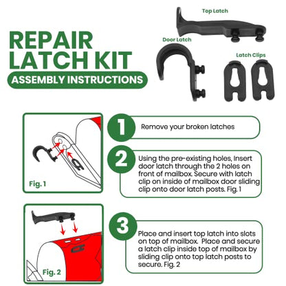 TonGass Mailbox Latch Clips Replacement Compatible with Group Standard Mailboxes, Post Mailboxes Door Latch Replacement Kit for Mailbox Repair - Easy to Install No Additional Mounting Hardware Needed