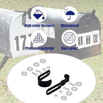Mailbox Latch and Handle Kit, Thickened Metal Mailbox Door Replacement Parts with Anti-Loosening Nuts & Washers Easy Install for Secure Repair (Black)