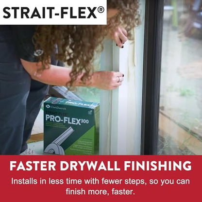 Drywall Tape – Pro-Flex300 Drywall Repair Corner Bead – Flexible PVC-Free for Inside and Outside 90 Degrees or Off-Angle Corners – Crack-Free Drywall Finishing - 3" x100ft