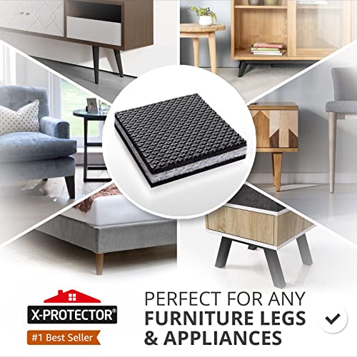 Non Slip Furniture Pads X-PROTECTOR - 8 PCS 4" - Premium Furniture Grippers! Rubber Feet Hardwood Floor Protectors for Furniture Legs - Couch Stoppers - Keep Your Furniture in Place Forever! - size: 4 inch 8 Square