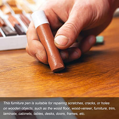 uxcell Wood Wax Filler Stick, Furniture Crayons Wooden Repair Wax Filler Stick Touch Up Wax Paint Pens for Scratches Holes Floor Laminate Tables Desks, Slight Reddish - color: Slight Reddish