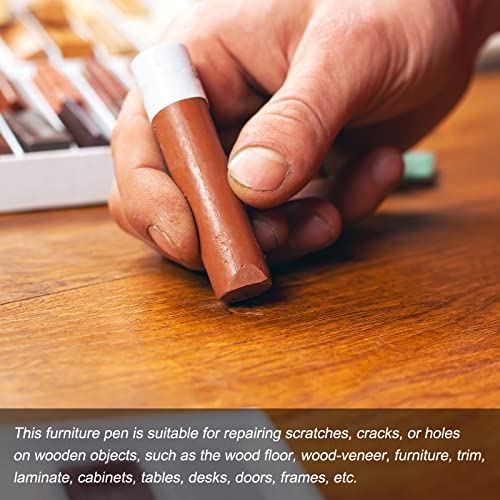 uxcell Wood Wax Filler Stick, Furniture Crayons Wooden Repair Wax Filler Stick Touch Up Wax Paint Pens for Scratches Holes Floor Laminate Tables Desks, Heavy Coffee - color: Heavy Coffee