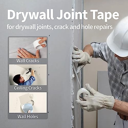 Drywall Joint Tape 6 Inch x 150FT Self-Adhesive Fiberglass Mesh Tape for Wall Crack Repair & Drywall Finishing