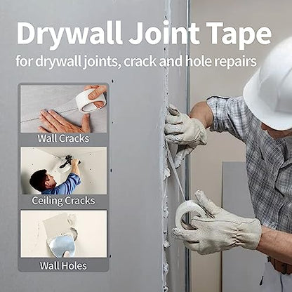 Drywall Joint Tape 6 Inch x 150FT Self-Adhesive Fiberglass Mesh Tape for Wall Crack Repair & Drywall Finishing