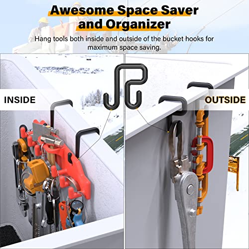 Lineman Tool Board, Bucket Truck Hook Organizer, Line Work Buckets Accessories,Tool Organizer for Bucket Trucks and Lineman, Including Two 3” Aerial Bucket Hooks and Two 2” Aerial Bucket Hooks.