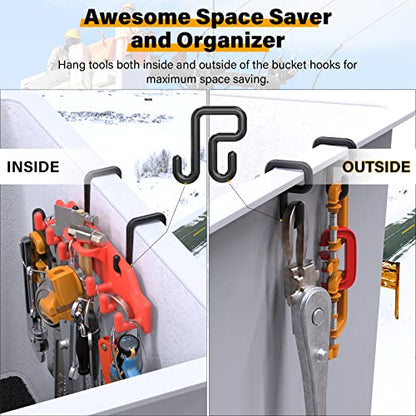 Lineman Tool Board, Bucket Truck Hook Organizer, Line Work Buckets Accessories,Tool Organizer for Bucket Trucks and Lineman, Including Two 3” Aerial Bucket Hooks and Two 2” Aerial Bucket Hooks.