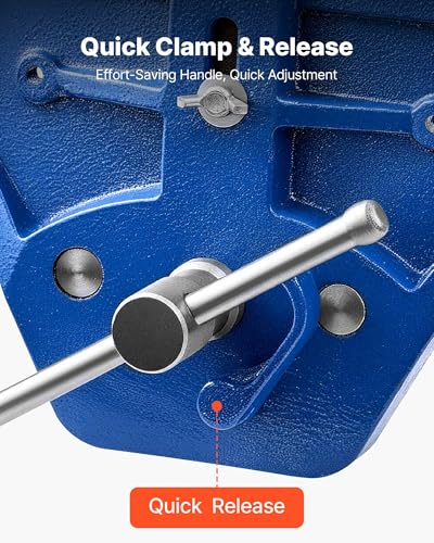 VEVOR Woodworking Vise, 7 Inch Jaw Width, Quick Release Wood Bench Vise, 8 Inch Max Jaw Opening, Heavy-duty Cast Iron Construction, Workbench Vice with Adjustable Front Stop, for Woodworking Drilling - size: 7inch