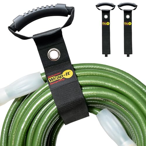 Easy-Carry Wrap-It Storage Straps - 28” (2-Pack) Black with Grommet - Cord Wrap and Hose Organizer for Your RV Tool Kit - color: Black, size: 28" (2 Pack) with Grommet