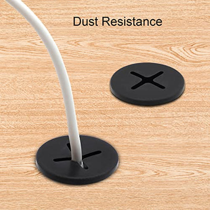 Desk Grommet, 3/4 Inch Flexible Rubber Grommets, Silicone Cable Cord Grommet Wire Hole Cover for Desk, Table and Other Furnitures(12Pack) - size: 3/4IN/20mm Black