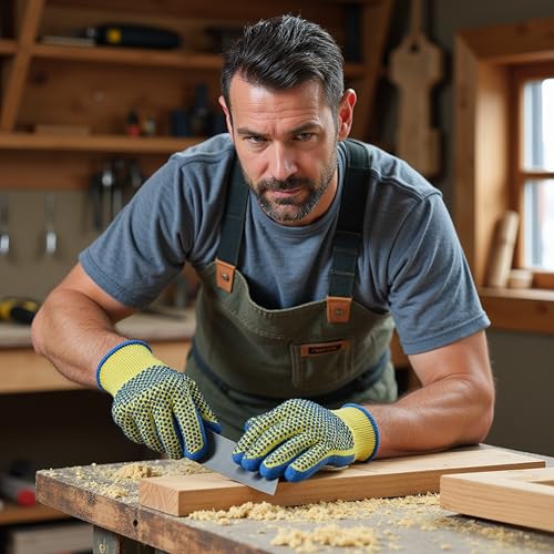 G & F Products 1670M Yellow Medium Cut Resistant Kevlar Knit Work Gloves - size: Medium (Pack of 1)