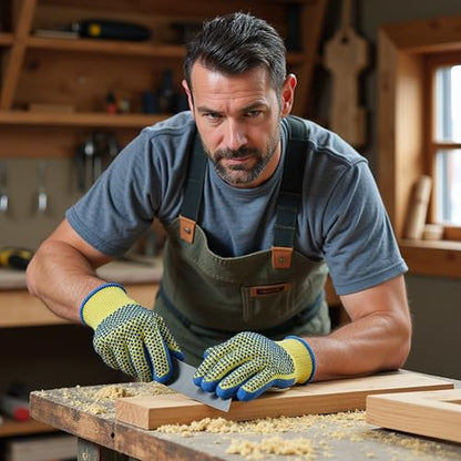 G & F Products 1670M Yellow Medium Cut Resistant Kevlar Knit Work Gloves - size: Medium (Pack of 1)