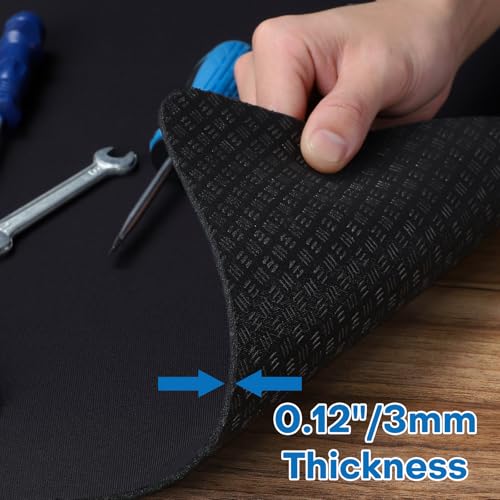 Workbench Mat 48"x24", 0.12"(3mm) Thick Tool Mat, Tear-Resistant & Scratch-Resistant Work Pad with Silicone Strip Anti-Slip Base, Large Worktable Protector Pad for Woodworking/Crafting/Tool Protection