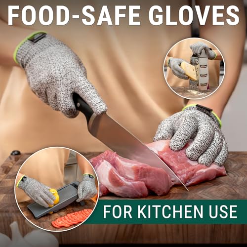 BeaverCraft Wood Carving Gloves CRG - Cutting Cut Resistant Gloves Level 5 for Whittling, Woodworking, Food Prep - color: Medium