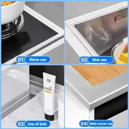 Aluminum Foil Sink Tape, Self-Adhesive Waterproof Pipe Repair Tape & Sealing Strip, Ideal for Sealing Bathtubs, Bathrooms, Kitchen Sink Edges and Walls (4.8cm*5m) - size: one size