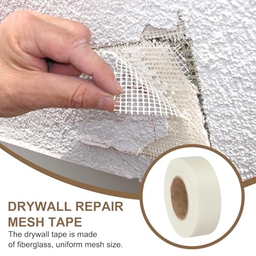 PATIKIL Drywall Repair Mesh Tape, 2 inch x 164 ft Fiberglass Repair Patch Self-Adhesive Dry Wall Joint Tape 12 Mesh Wall Hole Crack and Seam Patch, White - size: 2 inch x 164 Feet